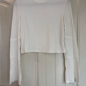 Altar'd State White Knit Long Sleeve Top